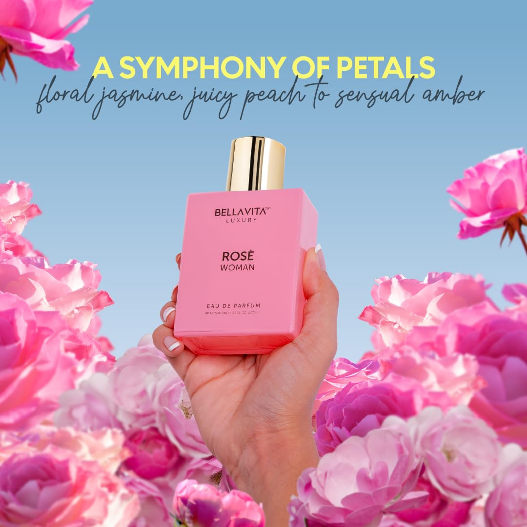 Luxury Rose Eau de Parfum for Women – Floral Peach, Jasmine & Musk, 100ml