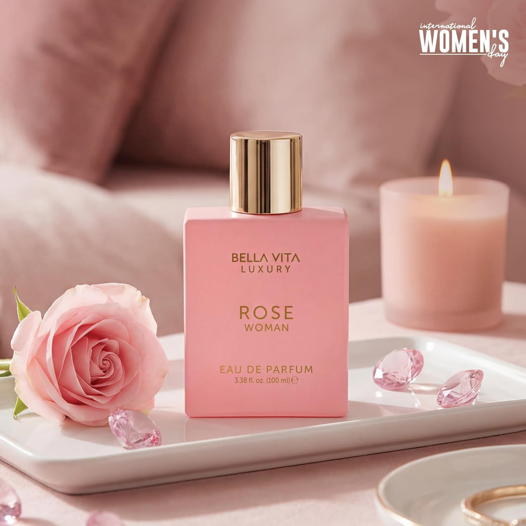 Luxury Rose Eau de Parfum for Women – Floral Peach, Jasmine & Musk, 100ml