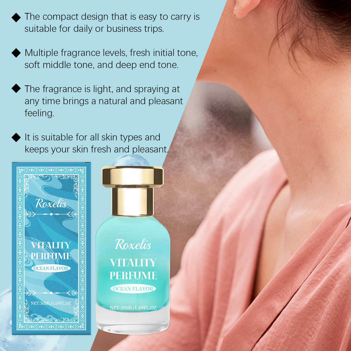Roxelis Ocean Vitality Fragrance for Men – Fresh Aquatic Cologne