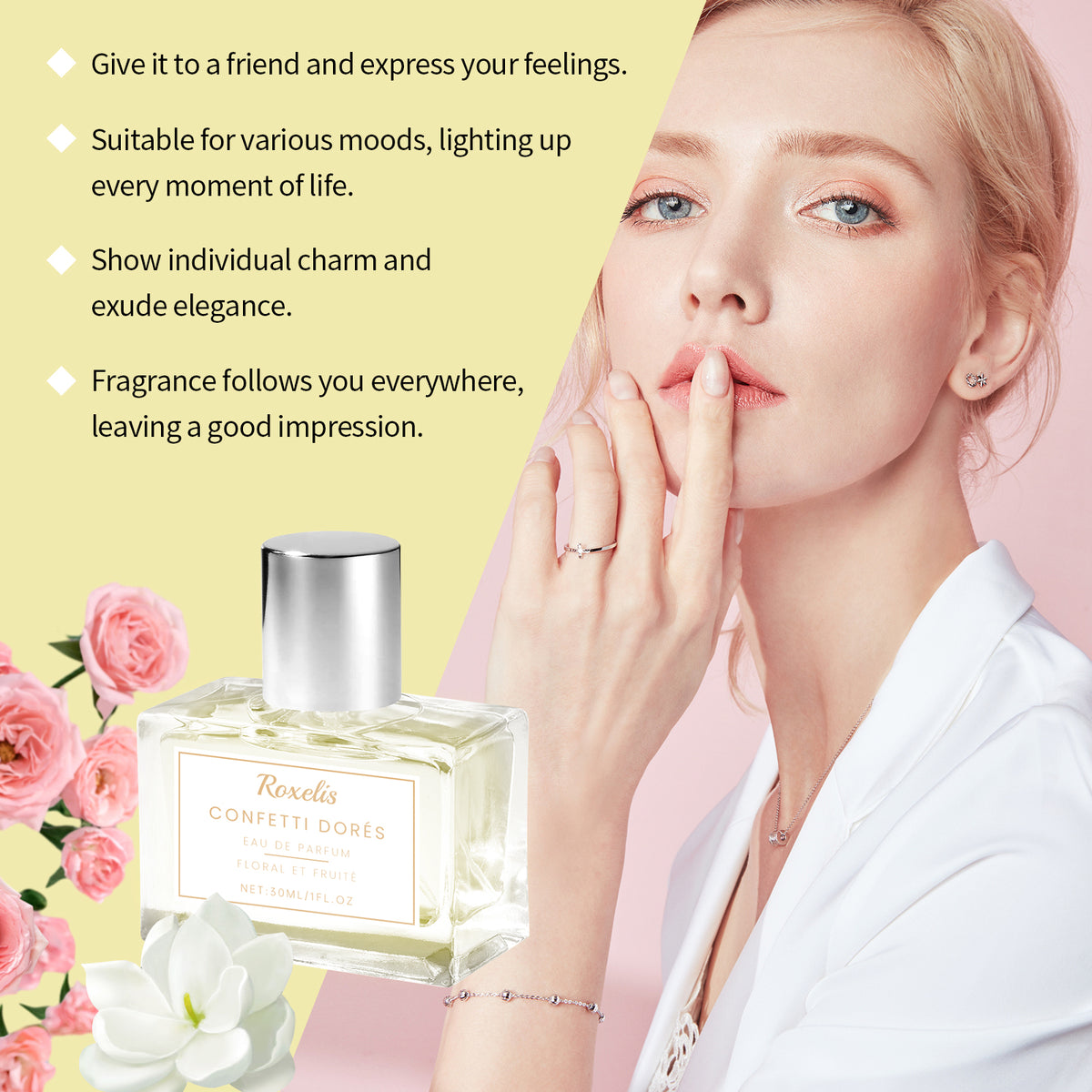 Roxelis Dessert Fruit Perfume – Floral Fruit & Musk Date Night Fragrance